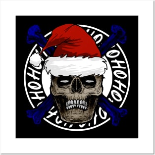 Skull Santa Hohoho Posters and Art